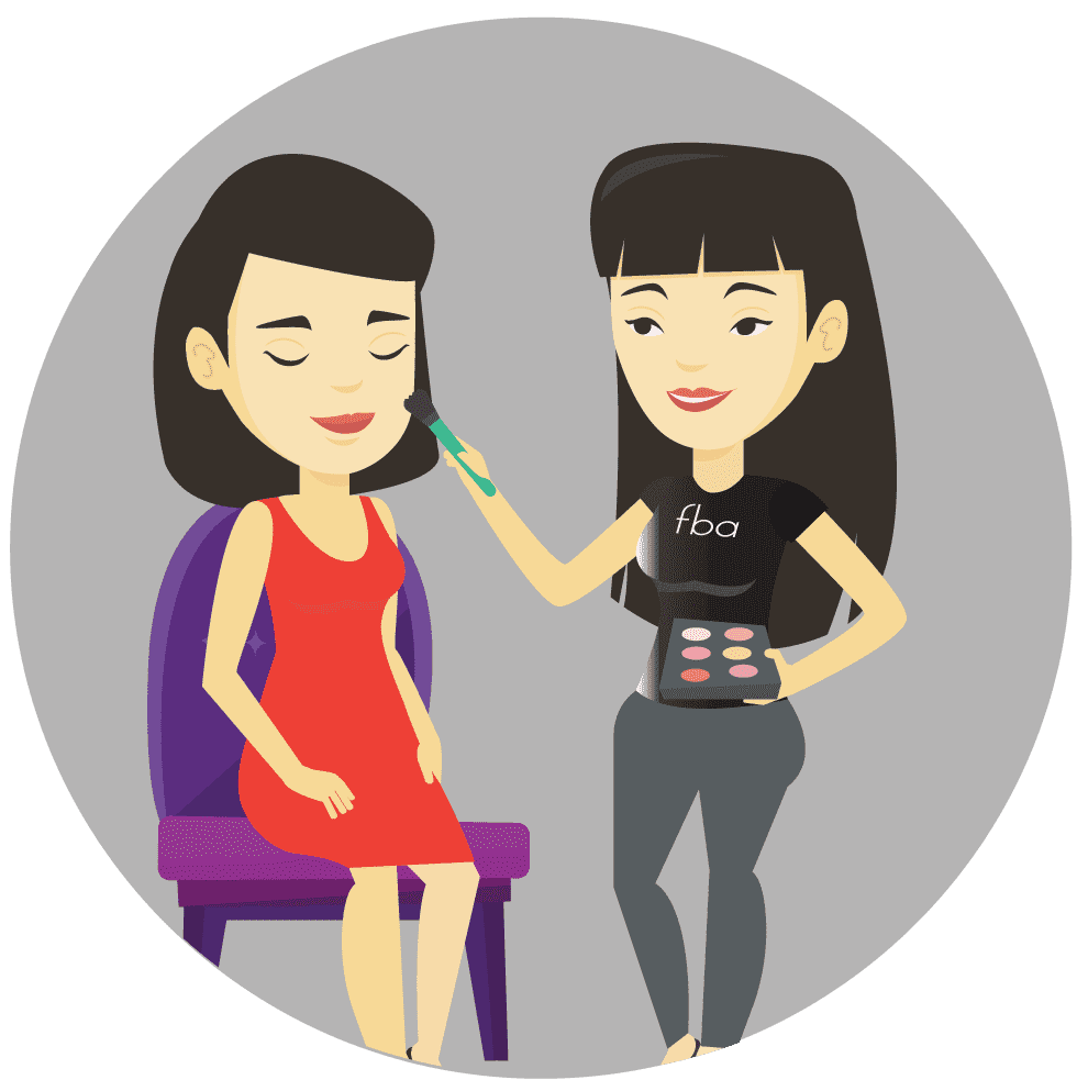 Makeup artist doing makeup